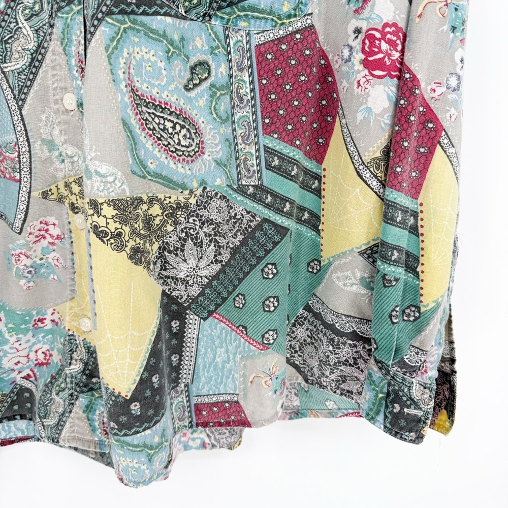 Vintage Extra Elements Cotton Patchwork Button Do… - image 3